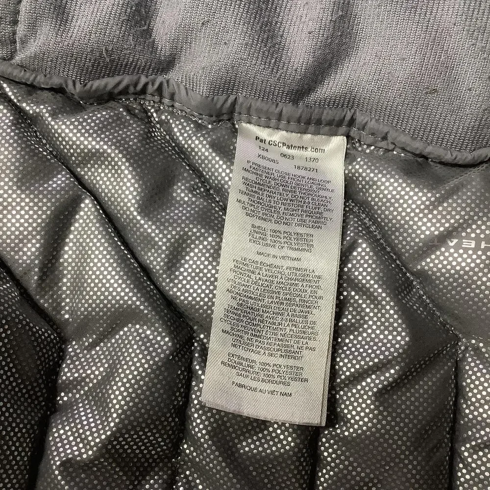 Columbia Jacket Youth Medium 10/12 Black Hooded Omni-Heat Puffer Zip Insulated